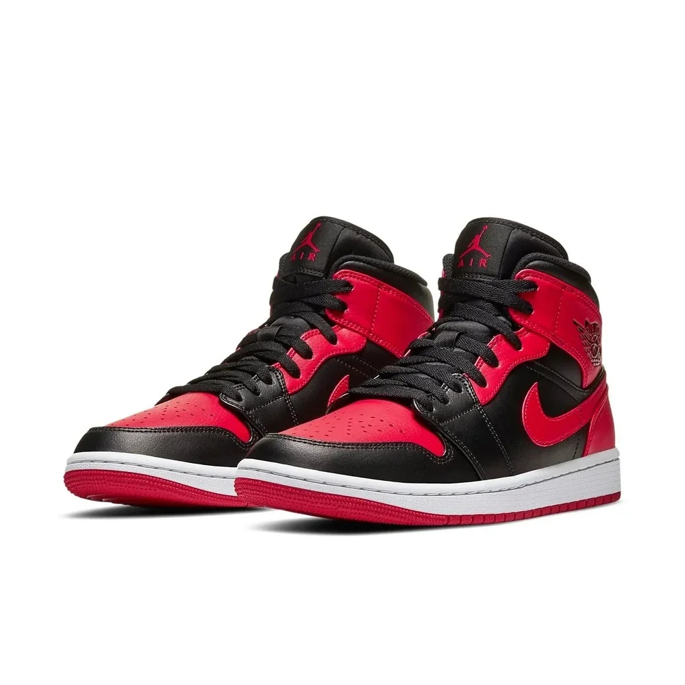 Size 10.5 - [NEW] Men's Air‎ Jordan 1 Mid Shoes 'Black' 554724-074